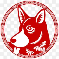 2018狗年春节红色窗花图片