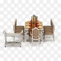 欧式棕色创意桌子北欧餐桌