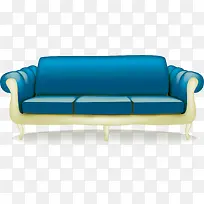 蓝色沙发客厅背景图片