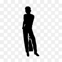 人物剪影素描手绘女人图片