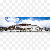 西藏布达拉宫建筑淘宝海报背景