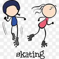 滑冰运动小人