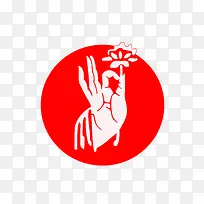 拿着莲花的菩萨手势