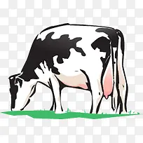 奶牛吃草免抠矢量素材