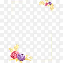 粉紫色婚礼花朵边框