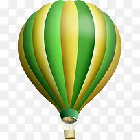 绿色卡通清爽条纹热气球