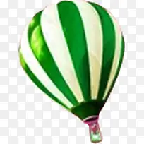 绿色条纹艺术热气球装饰