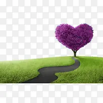 创意紫色爱心心愿树