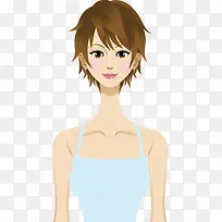 矢量短发美女