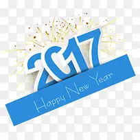 天蓝色贴纸效果2017
