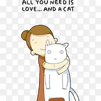 小女孩的猫咪