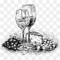 素描葡萄酒