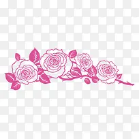 紫红玫瑰装饰花纹