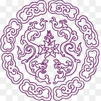 浅紫色中国传统花纹图案背景