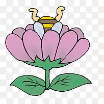 矢量蜜蜂花朵采蜜素材