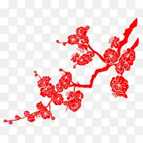 剪纸梅花 右边角