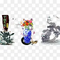 中国印象青花瓷背景素材