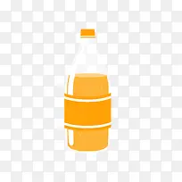 矢量卡通扁平化橙子饮料瓶