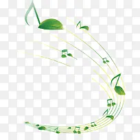 绿叶音乐符号带漂浮装饰