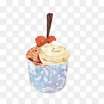 杯装冰淇淋手绘画素材图片
