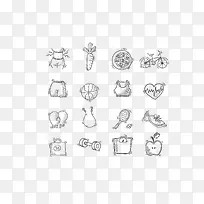矢量黑色线性常规物品