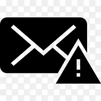 邮件错误黑色预警界面符号图标