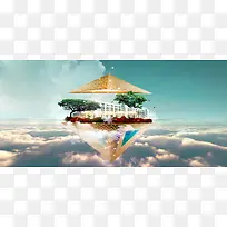 梦幻创意空中花园背景