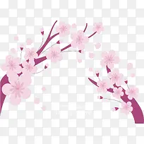 粉红色日本樱花花纹