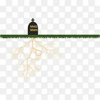 创意草坪植物根系图