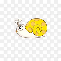 一只橘黄色贝壳的可爱蜗牛