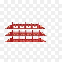 红色中式护栏