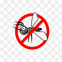卡通禁止蚊子传染病图标设计免抠