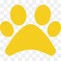 黄色卡通猫爪印矢量图标素材