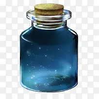 蓝色清新星空玻璃瓶装饰图案