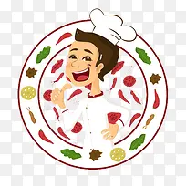 厨师美食logo