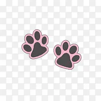 粉色黑色猫的爪印