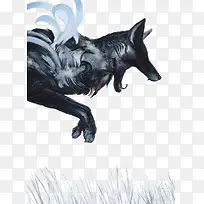卡通黑狼