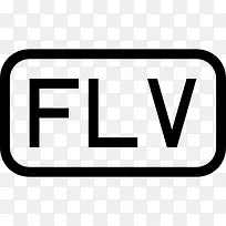 FLV文件类型界面符号矩形中风图标