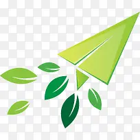 绿色折纸纸飞机