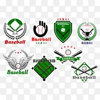 绿色棒球标志设计