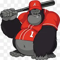 打棒球的黑猩猩图片