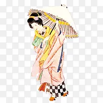 撑伞的日本和服仕女