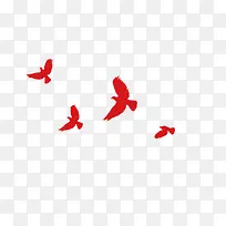 红色飞鸟漂浮装饰