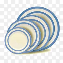 蓝白色圆形陶瓷盘子