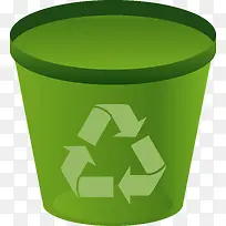 矢量绿色回收垃圾桶