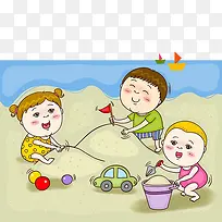 孩子玩沙子