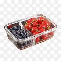 玻璃盒里的蓝莓西红柿
