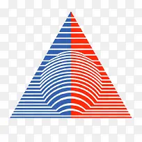 蓝红三角形图标设计