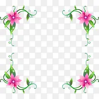 彩绘鲜花边框