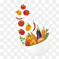 矢量碗里的蔬菜水果